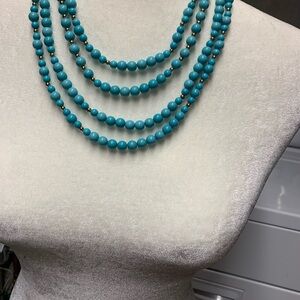 Elegant Faux Turquoise Beaded Necklace
